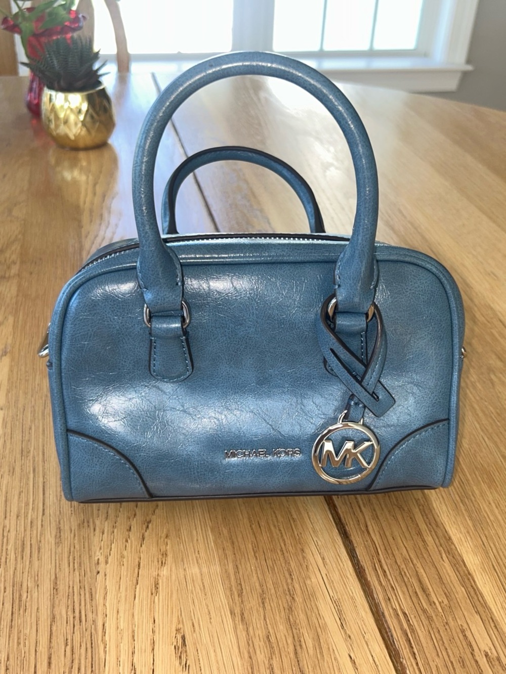Michael Kors Teal Leather Satchel